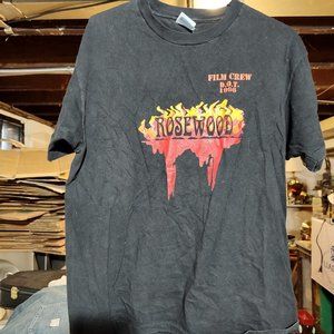 Mens Adult XL Hanes Beefy Black Red Tee Rosewood Movie Film Crew Shirt RARE